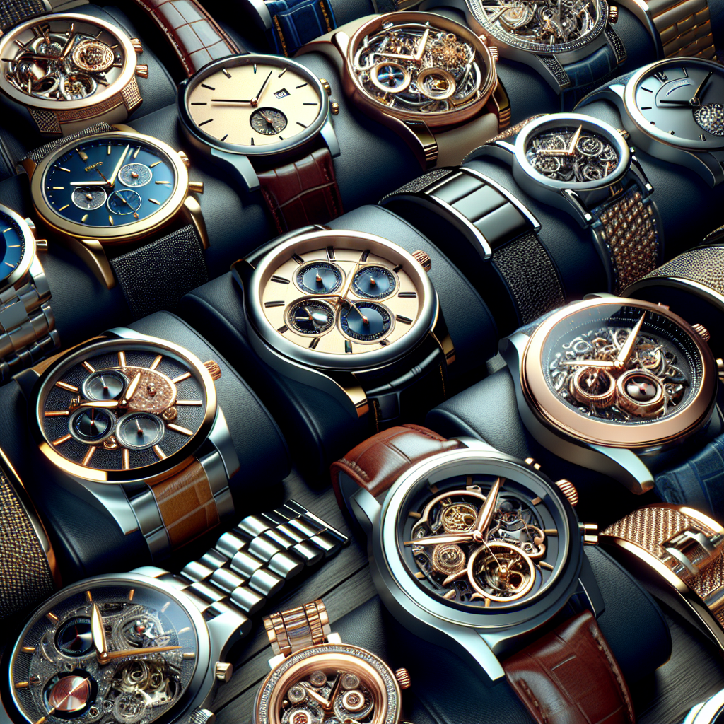 Discounted designer watches displayed elegantly, highlighting their luxurious appeal and intricate craftsmanship.