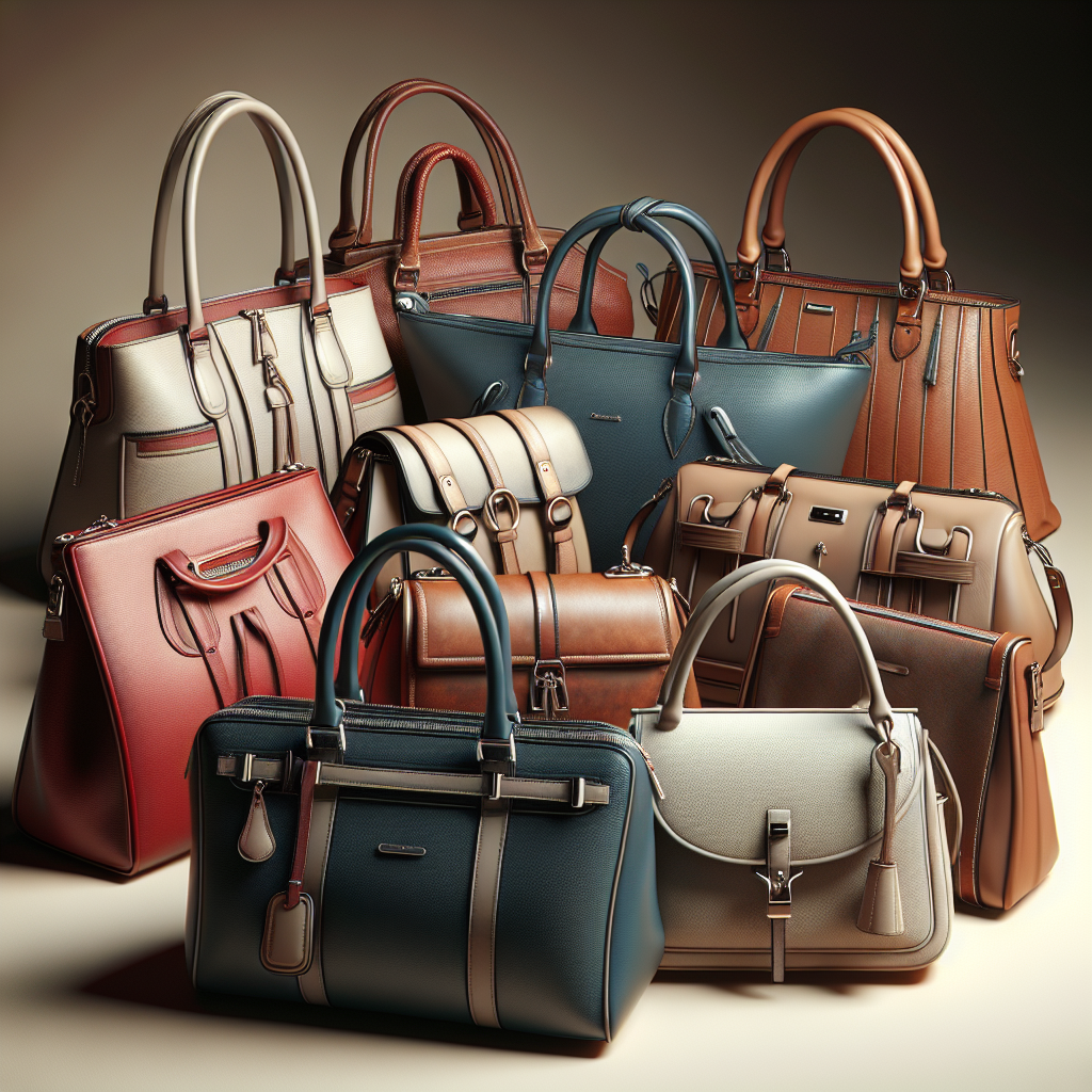 A collection of affordable name-brand handbags displayed in a realistic and detailed manner.