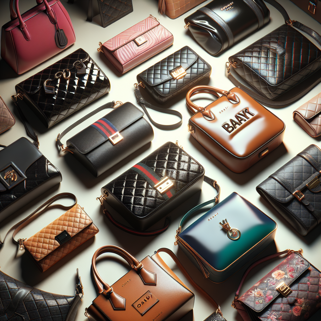 A collection of affordable name-brand handbags displayed realistically.