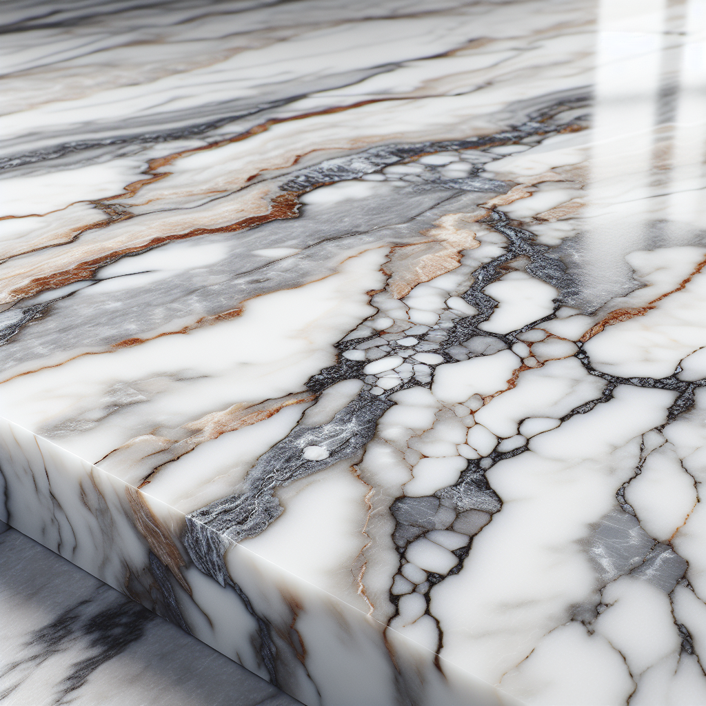 Close-up image of River White Granite showing its veining patterns.