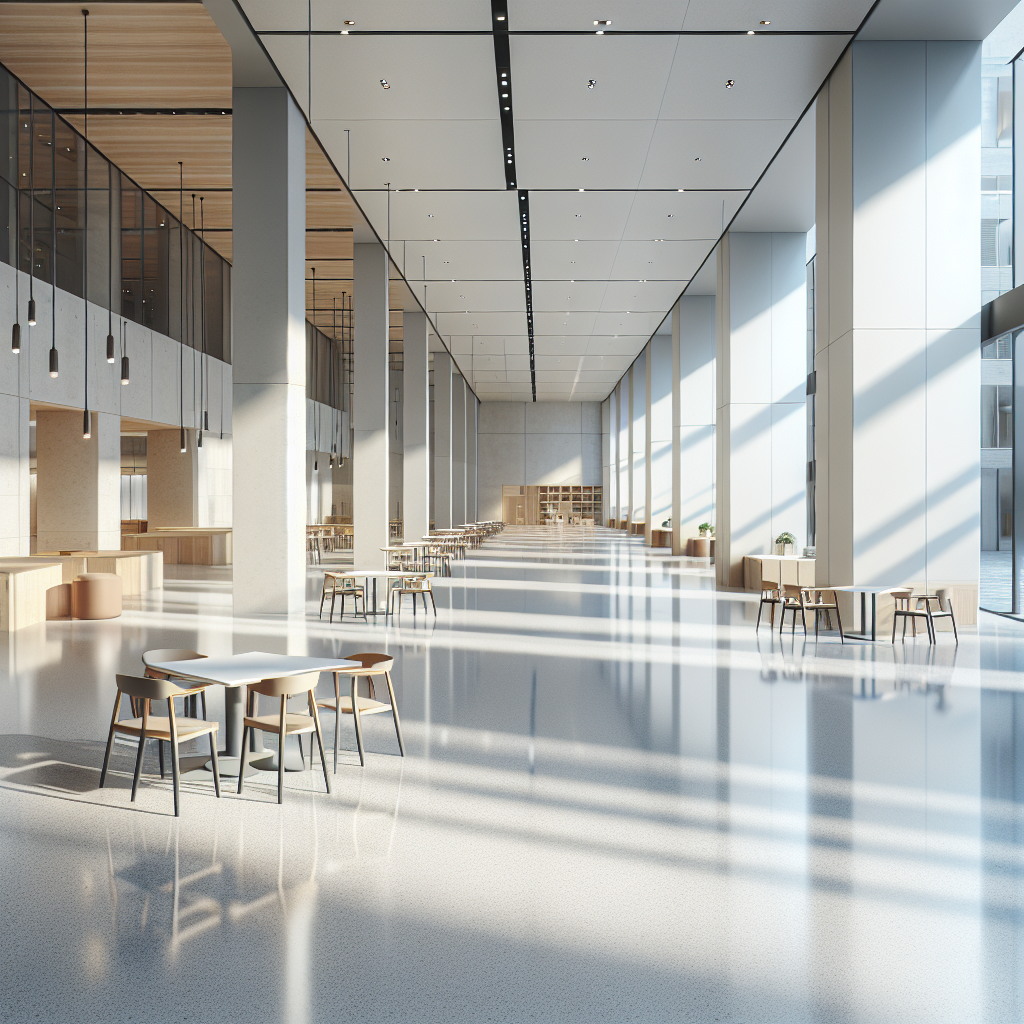 A modern commercial space with Nitoflor SL 4000 flooring showcasing its seamless, durable finish.