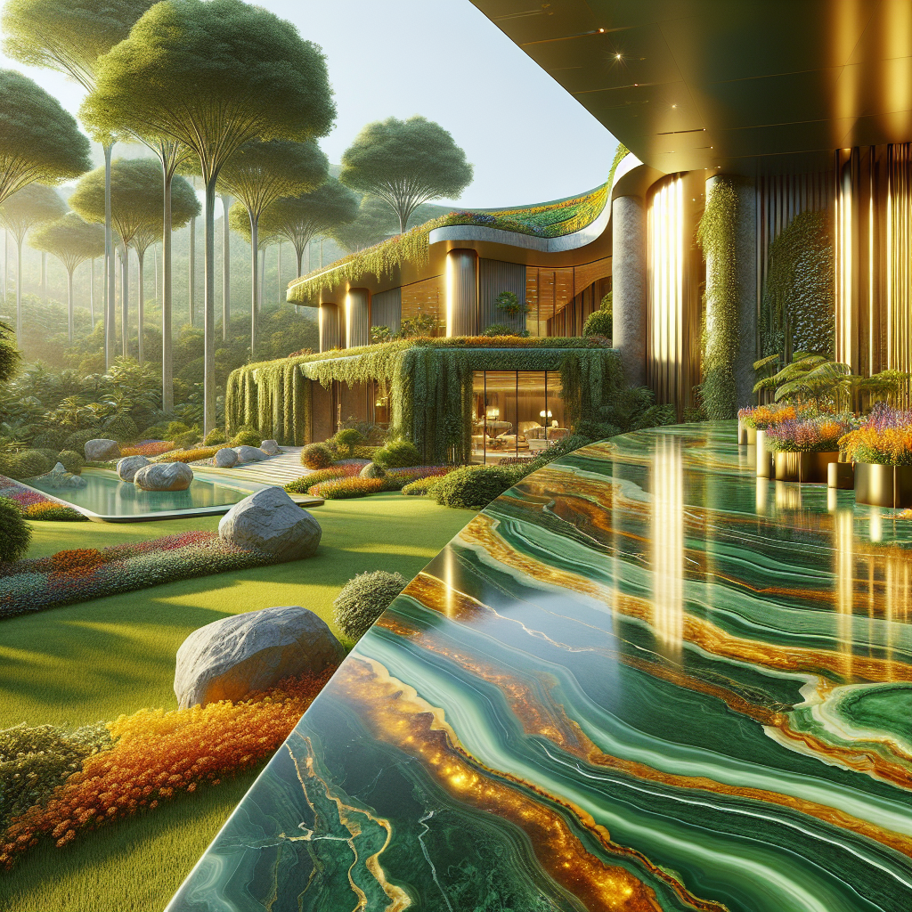 A depiction of the luxurious Onyx Society in Wakad surrounded by green landscapes and onyx features.