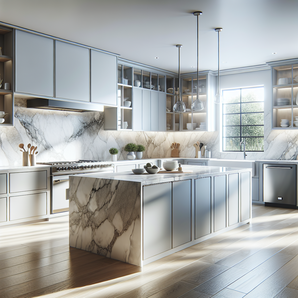 Elegant porcelain countertops in a modern kitchen.