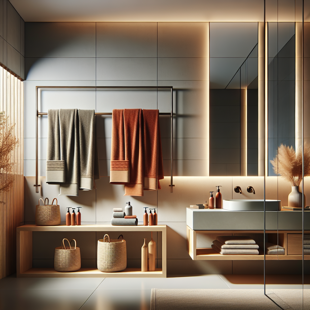 A stylish modern bathroom featuring H&M products in a vibrant and inviting design.
