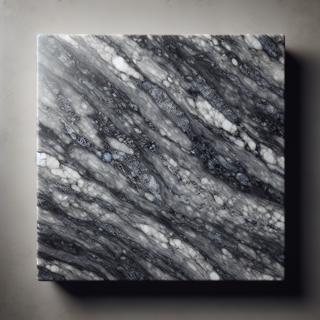 A polished granite slab showcasing its flatness and intricate patterns.