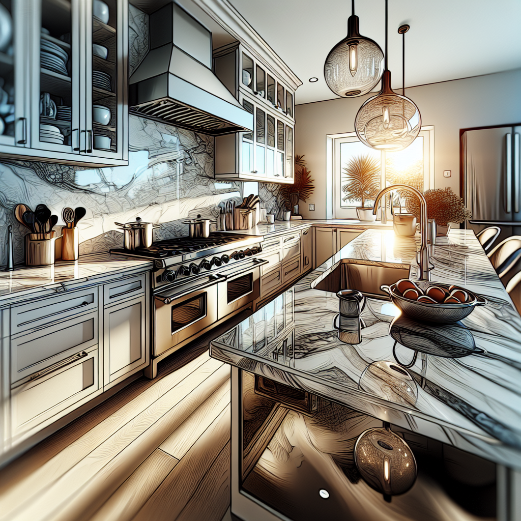 A realistic modern kitchen countertop in Boynton Beach.