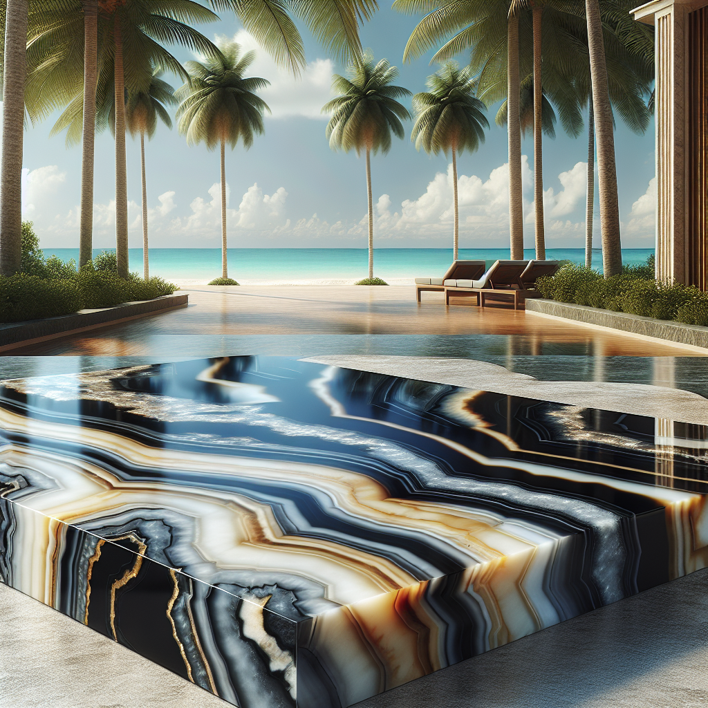 Realistic image of onyx slabs in Boynton Beach.