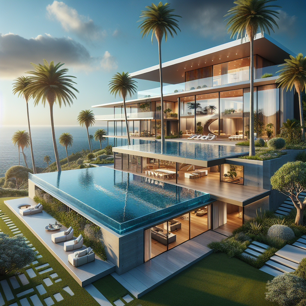 Luxurious real estate in Santa Cruz de Tenerife with modern architecture and ocean view.