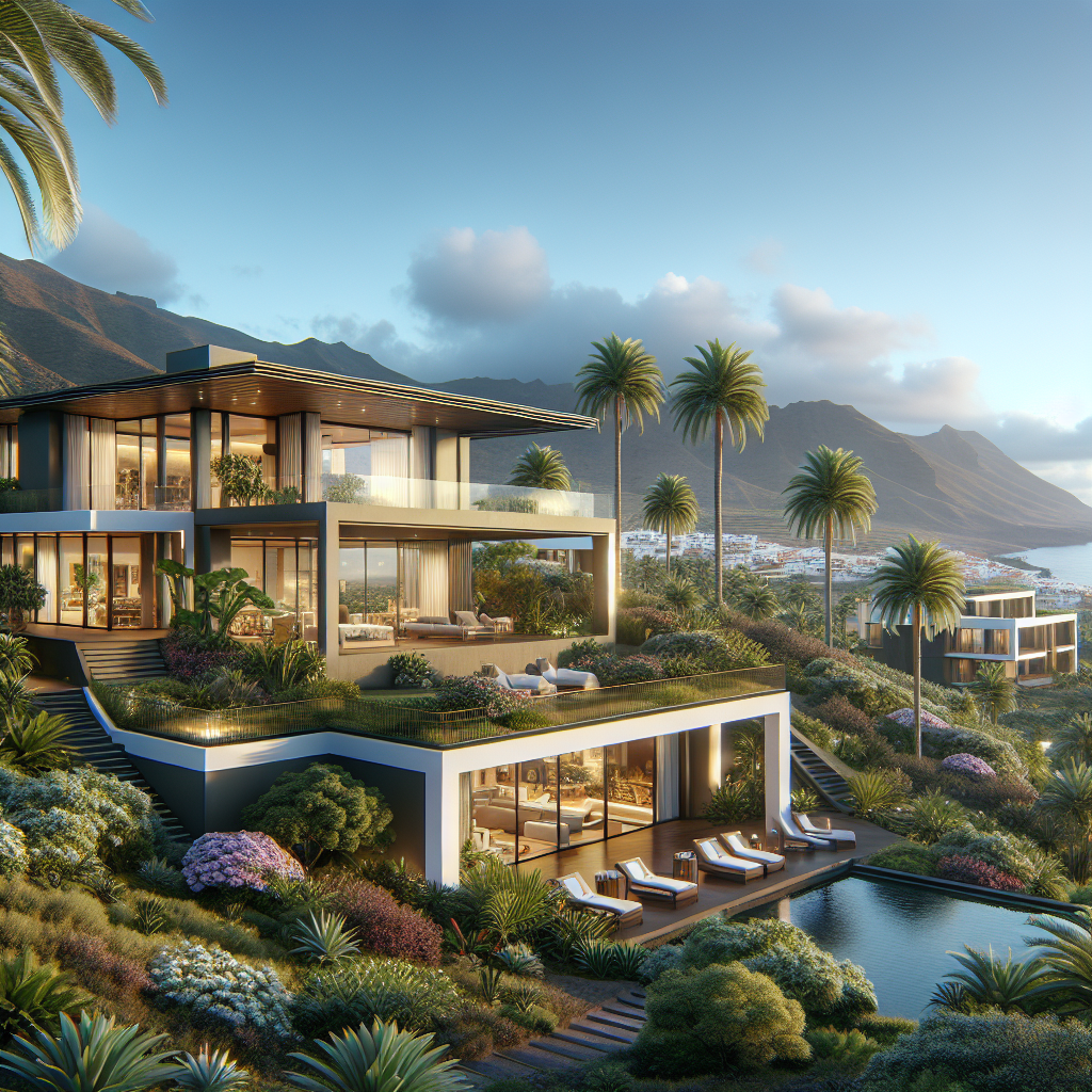 Luxury property in the Canary Islands with modern architecture and natural surroundings.