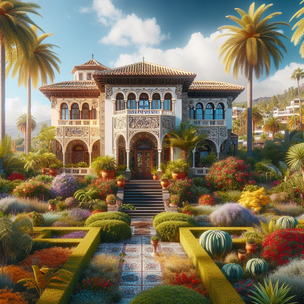 A realistic depiction of a beautiful property in Santa Cruz de Tenerife.