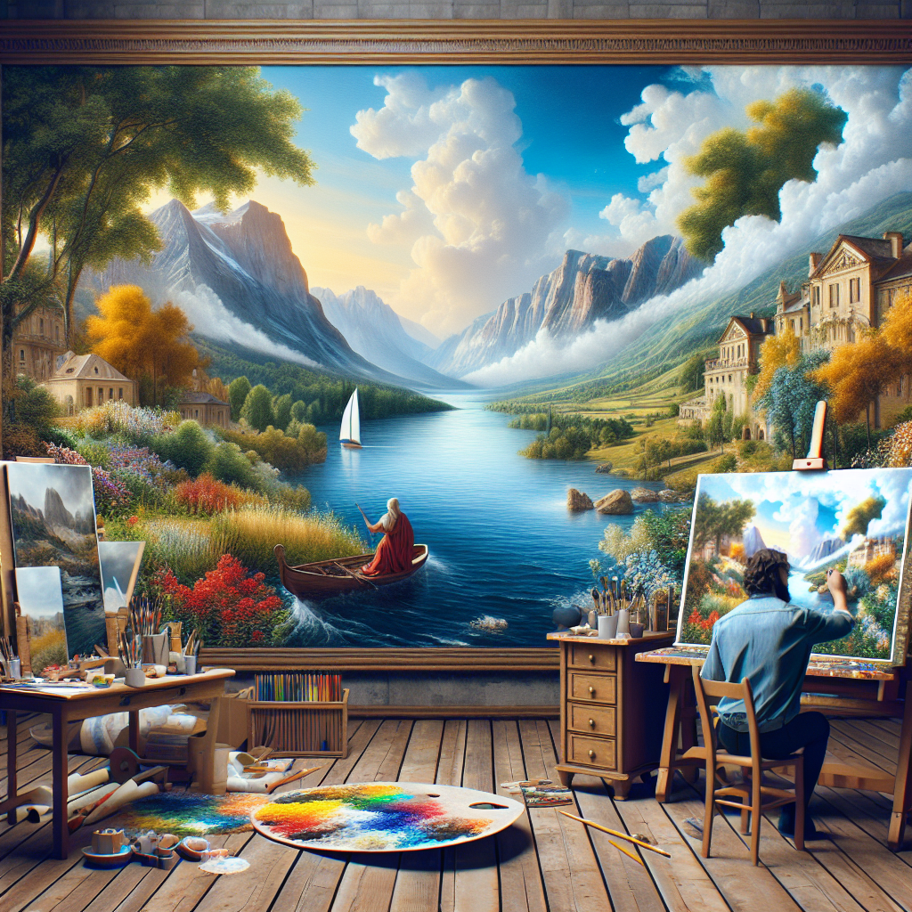 A realistic depiction inspired by stunning gallery art.
