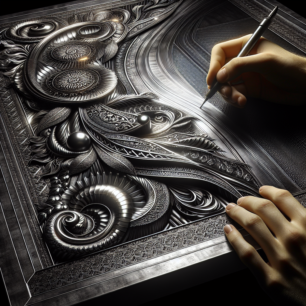 A realistic depiction of a large metal wall art piece with intricate designs.