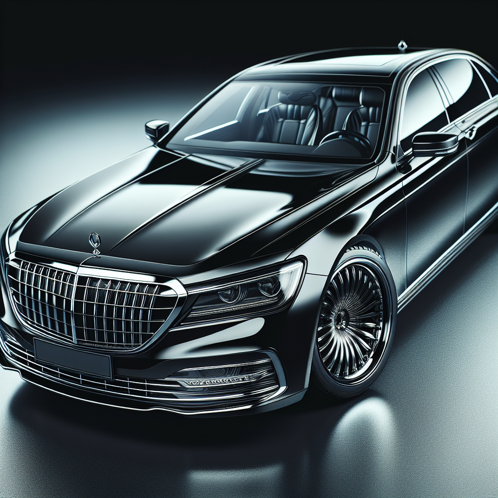 Realistic image of a black luxury car based on a reference photo.