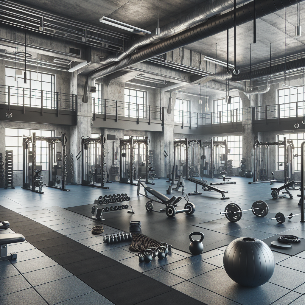 A realistic image of a fitness training room inspired by the one in the given link.