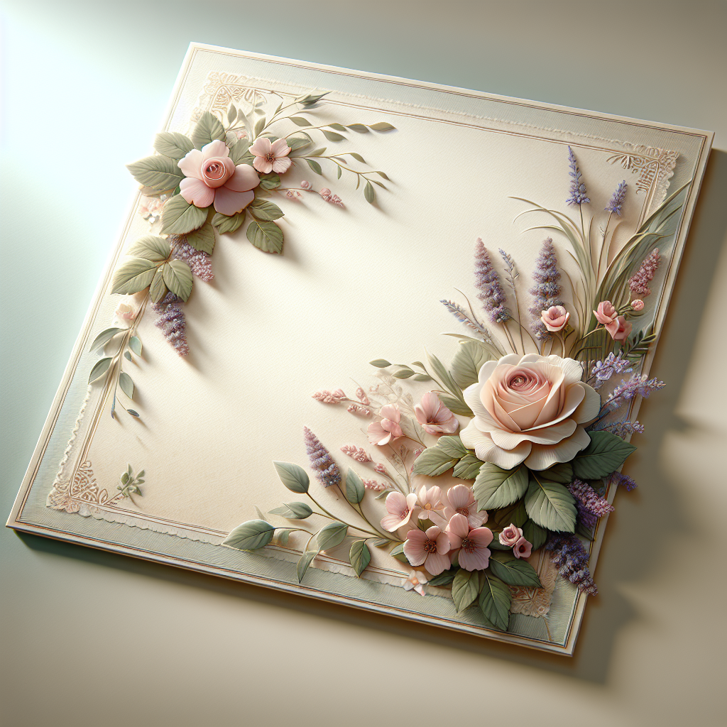 A beautiful memorial card design with floral elements and a serene color palette.