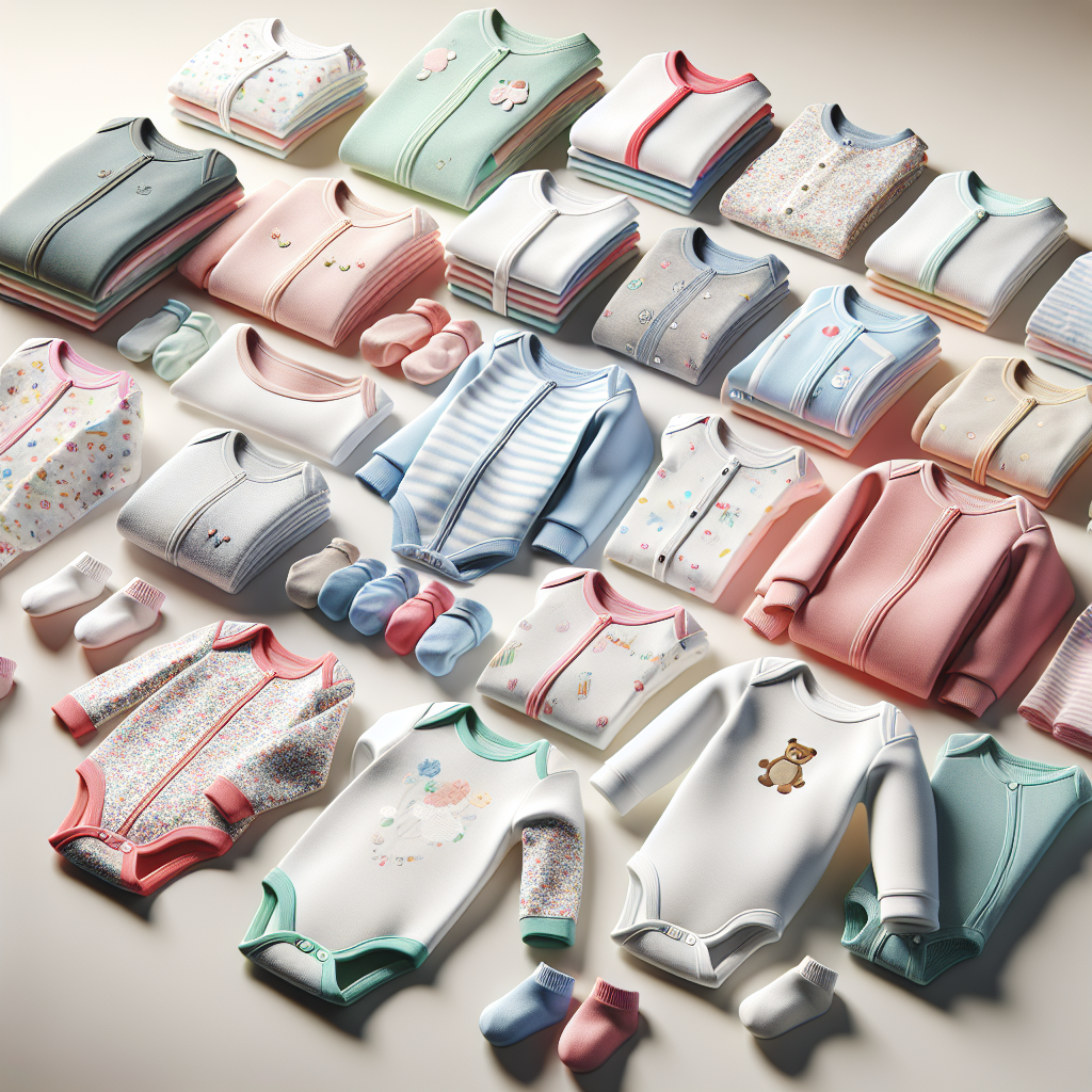 A collection of H&M baby clothes in vibrant colors and patterns, emphasizing quality and style.