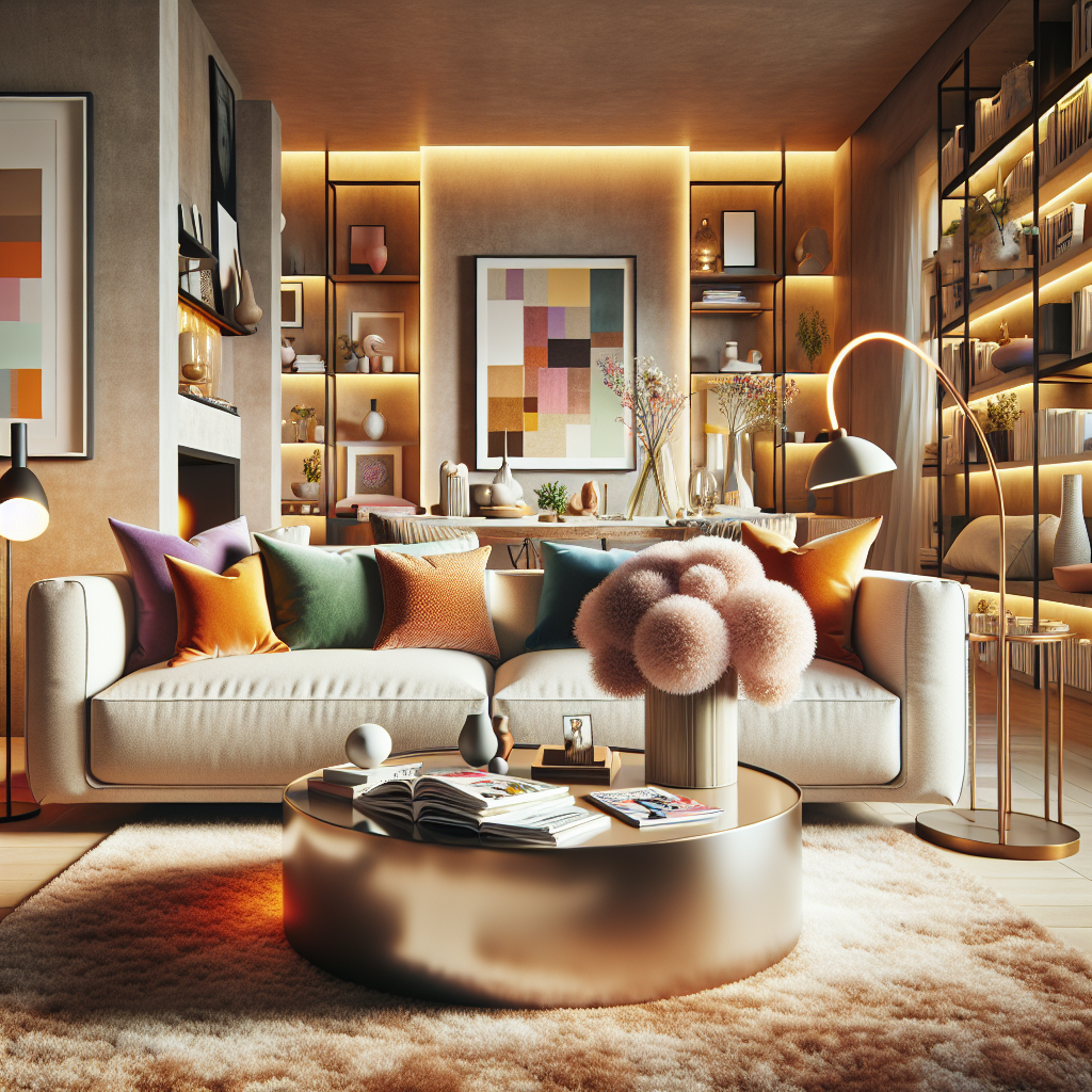 A cozy living room with a blend of traditional and contemporary decor.
