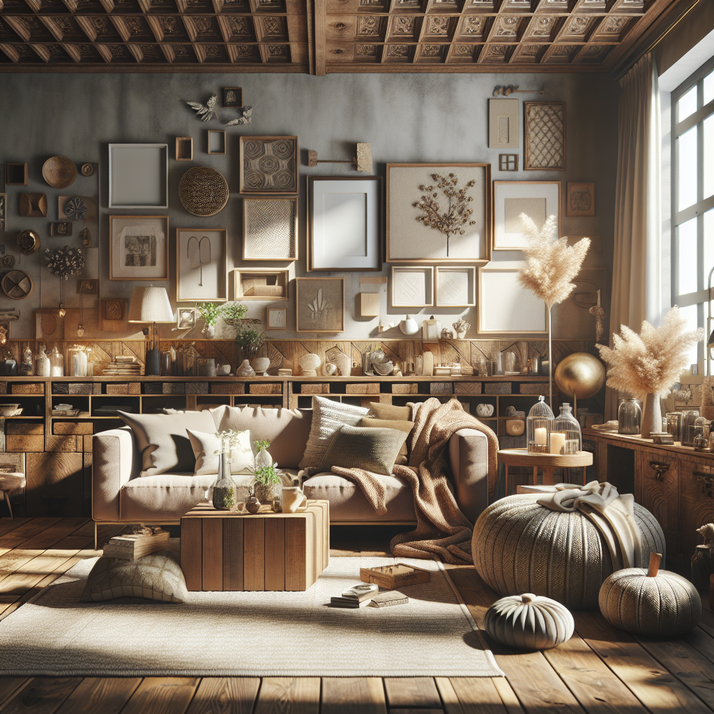 A realistic image of a cozy home interior with diverse decor styles.