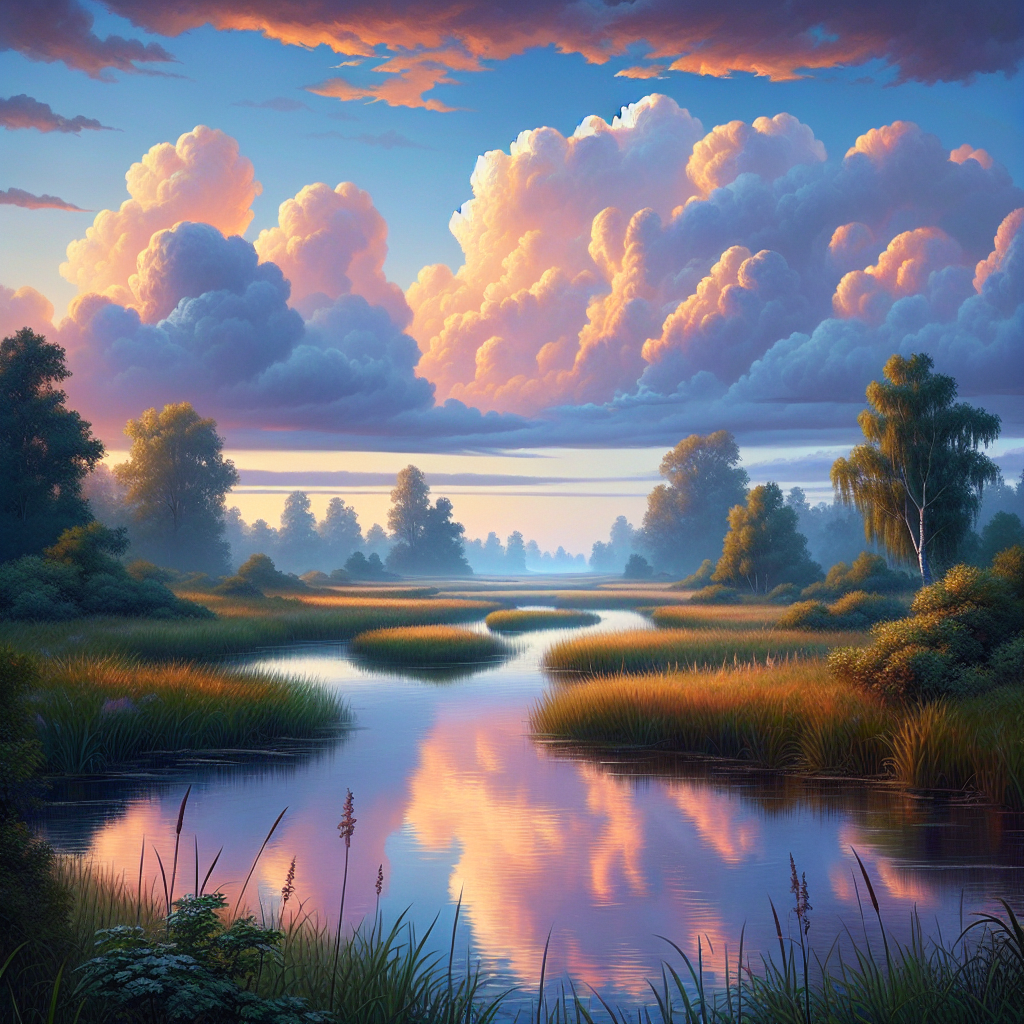 Realistic interpretation of a tranquil outdoor scene with vibrant colors.
