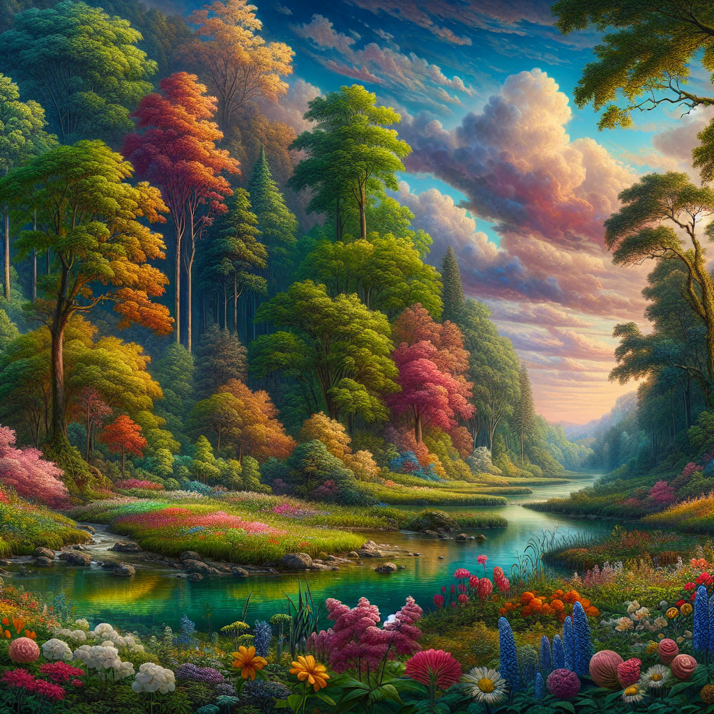 Realistic nature-inspired scene with vibrant colors and textures.
