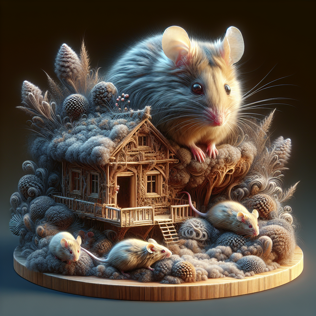 Realistic pet mice in a detailed and naturalistic environment.