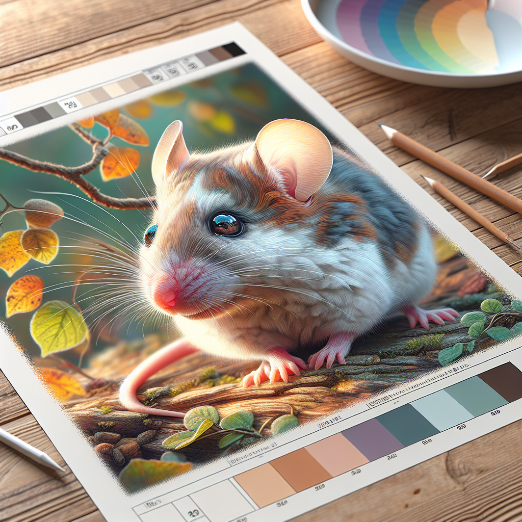 Realistic depiction of pet mice in a lifelike environment.