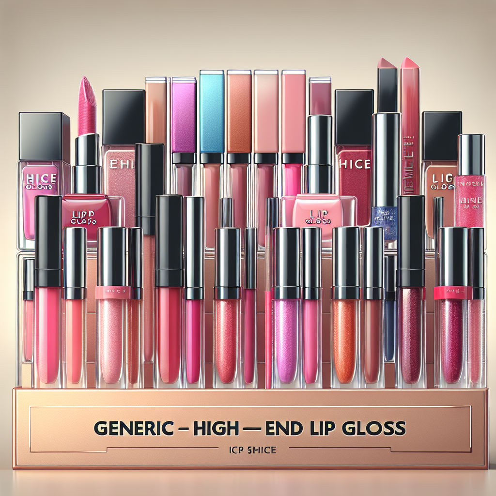 Chanel lip gloss assortment in a realistic style.