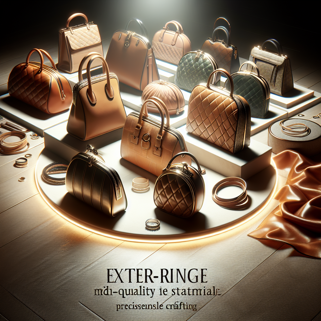 A collection of affordable luxury handbags displayed on a polished surface.