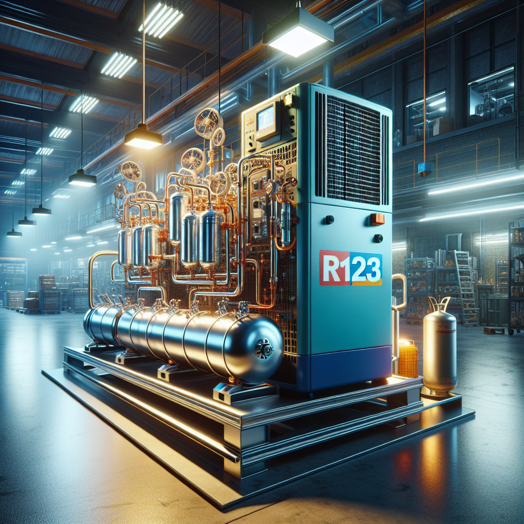 A realistic depiction of industrial equipment for R123 refrigerant suppliers.