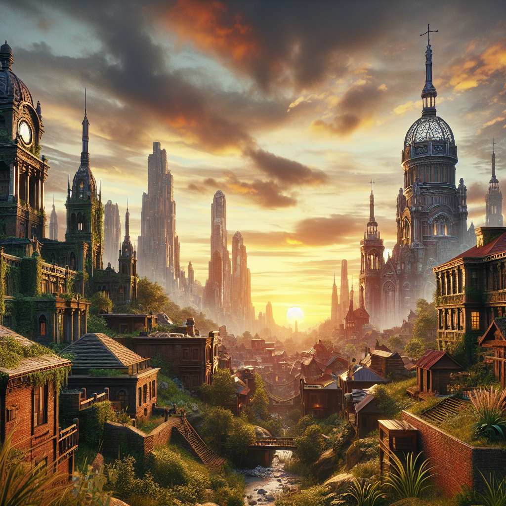 an image similar to the photo of rapid city that combines historical architecture with natural landscapes.