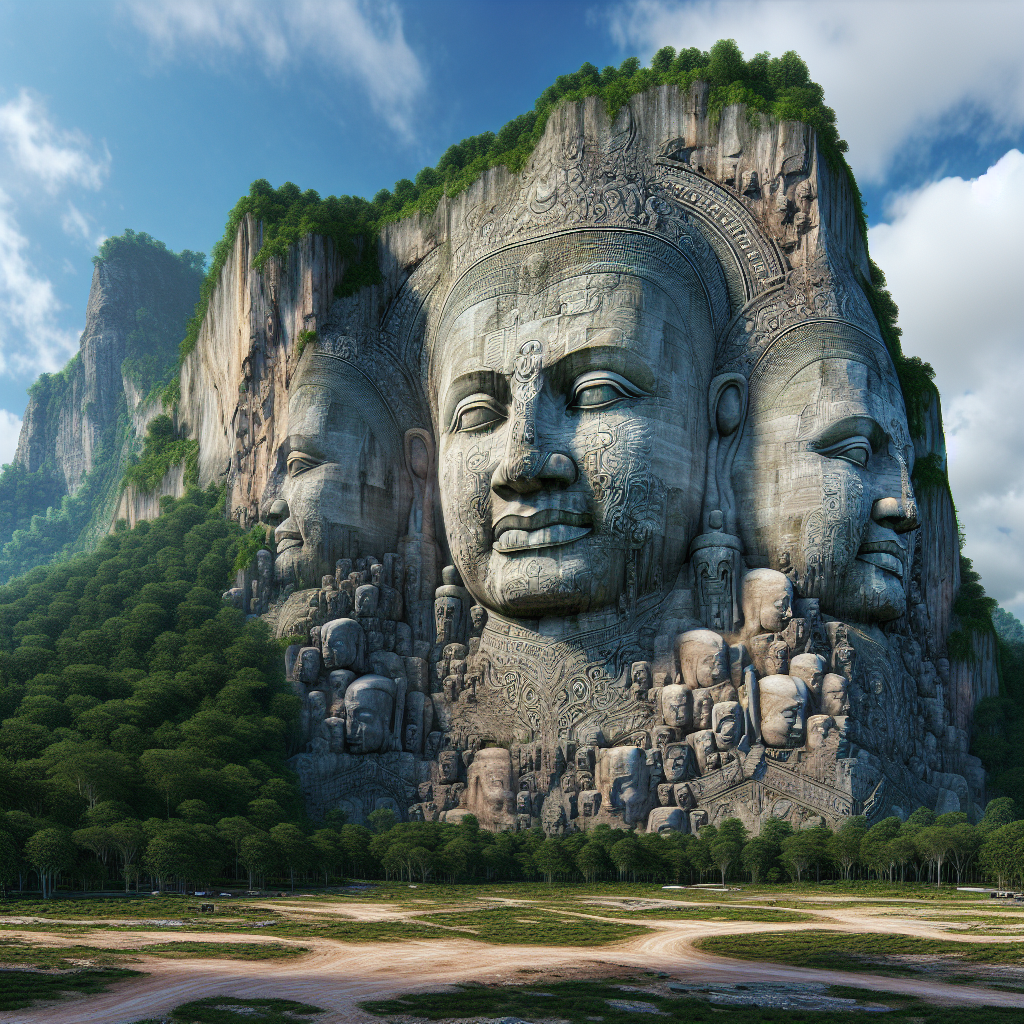 realistic image of mount rushmore with detailed stone textures and natural surroundings.