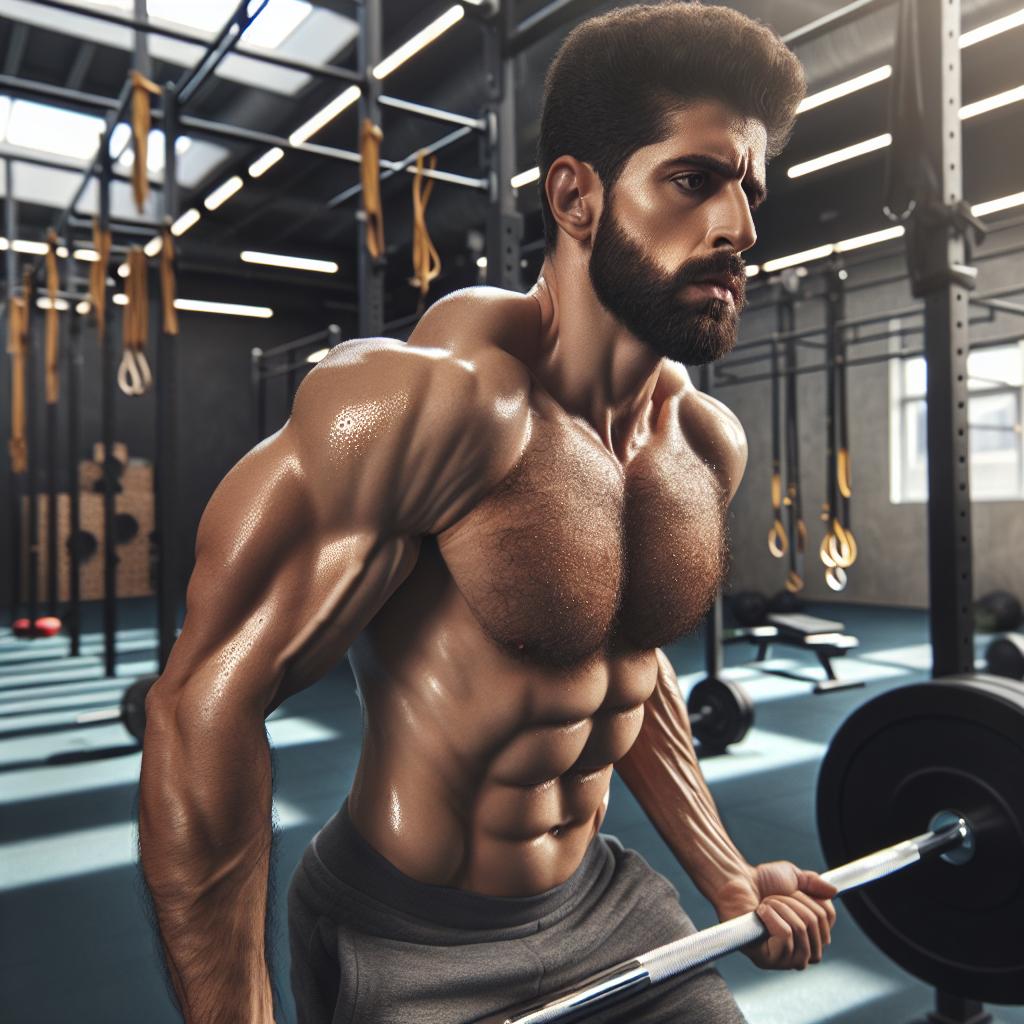 Person doing advanced workout techniques in a modern gym.