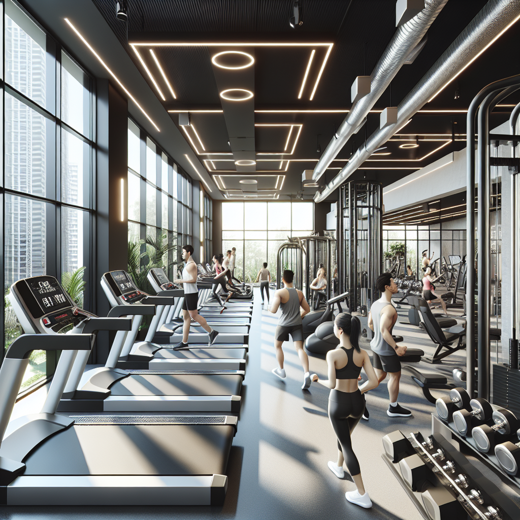 A realistic image of a modern gym interior.