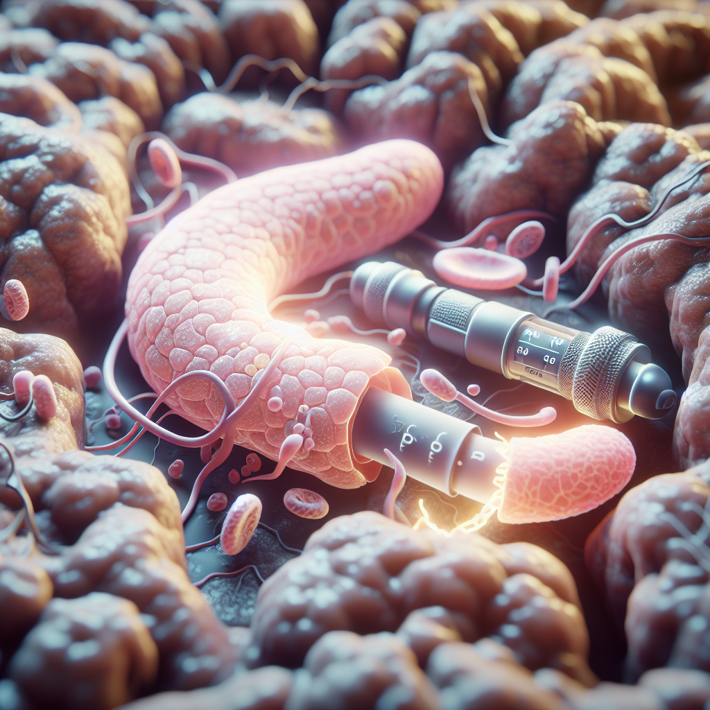 Illustration depicting insulin resistance showing pancreas, insulin, and cellular resistance.