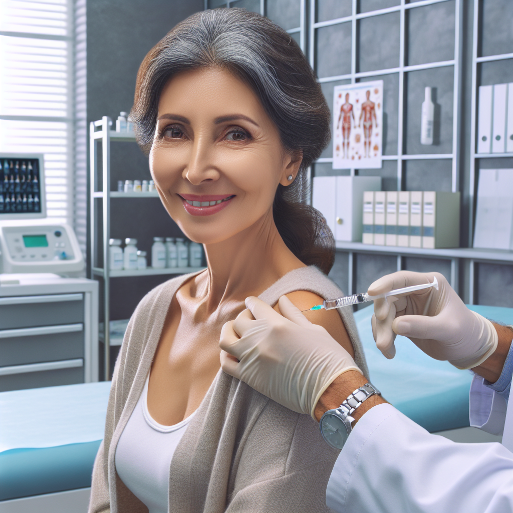 A person receiving a safe weight loss injection from a doctor in a modern medical clinic.