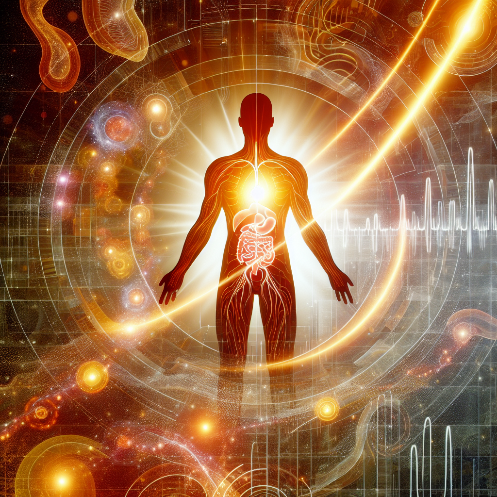 Conceptual image of metabolic health showing human silhouette with energy flow lines.