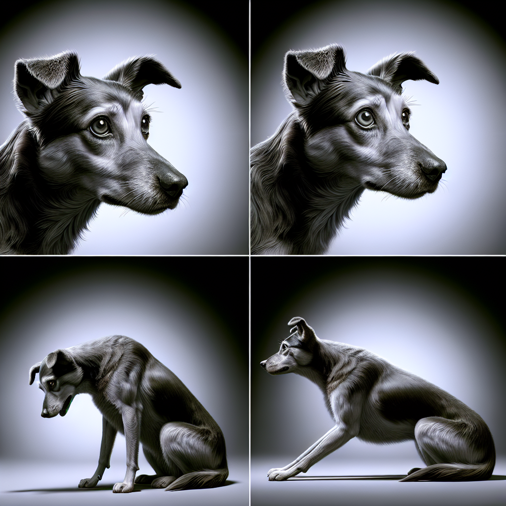 Realistic image of a dog showing signs of anxiety.