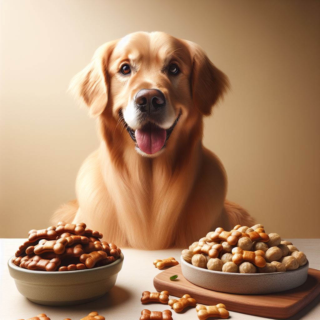 Golden retriever with homemade treats