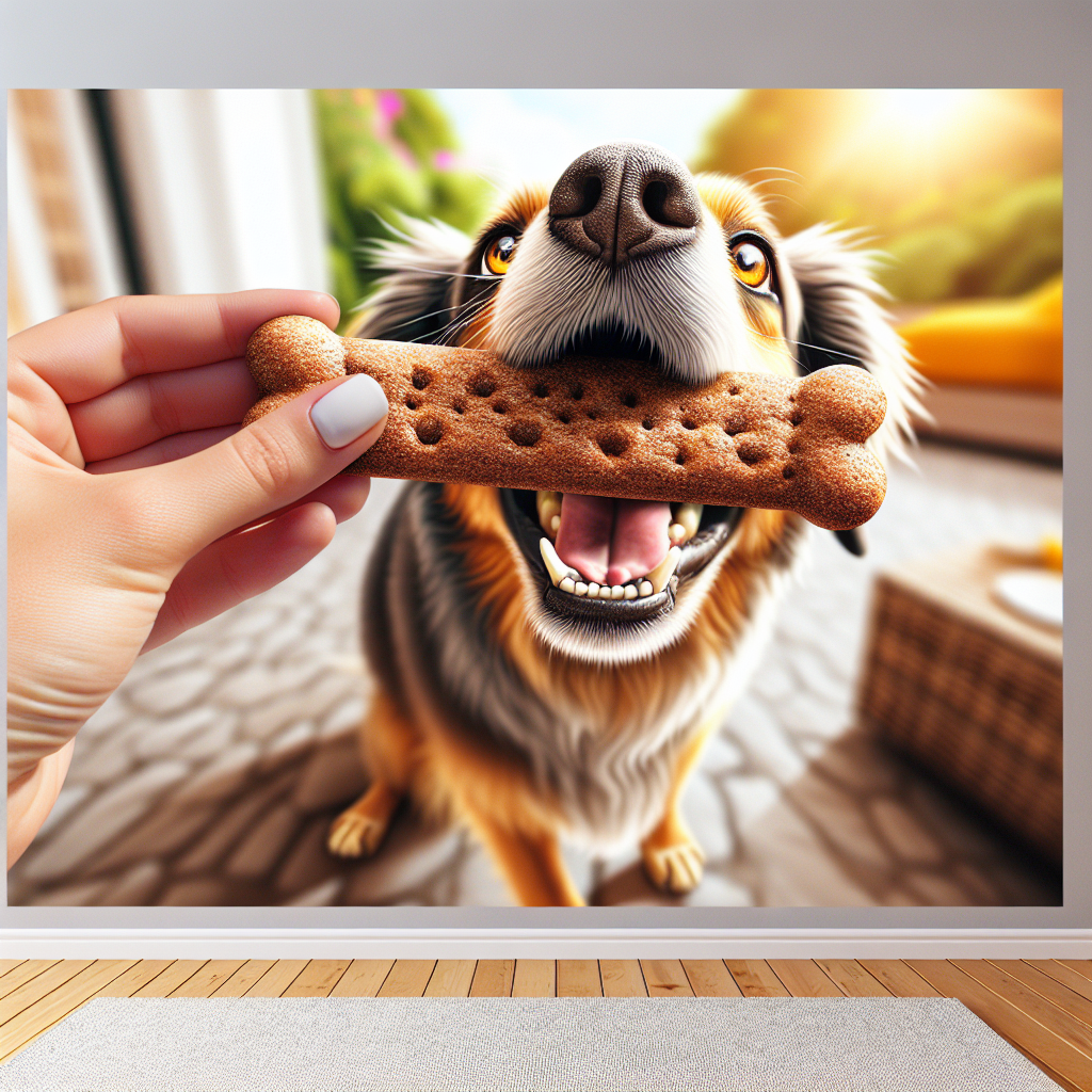 A dog happily enjoying a treat as depicted in the image.