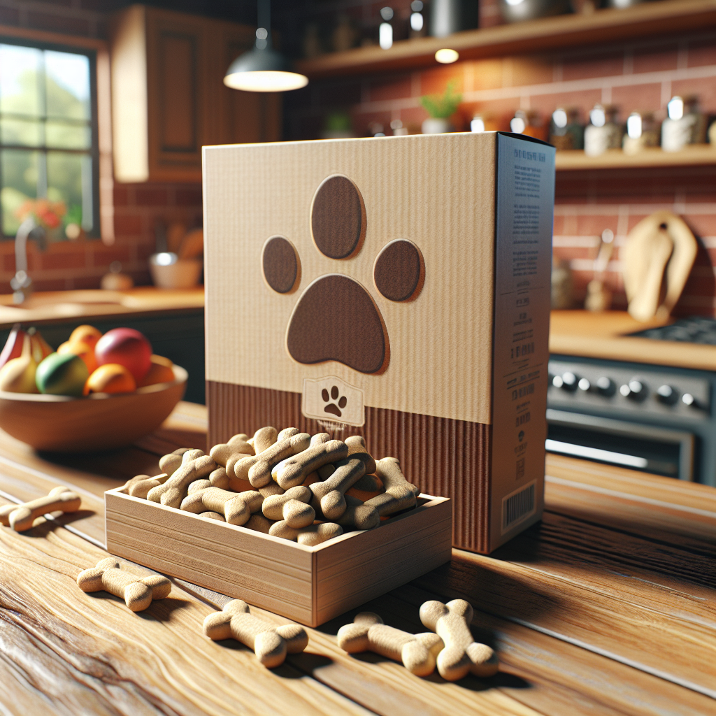 Milk-Bone dog treats box on a cozy kitchen counter with natural light.