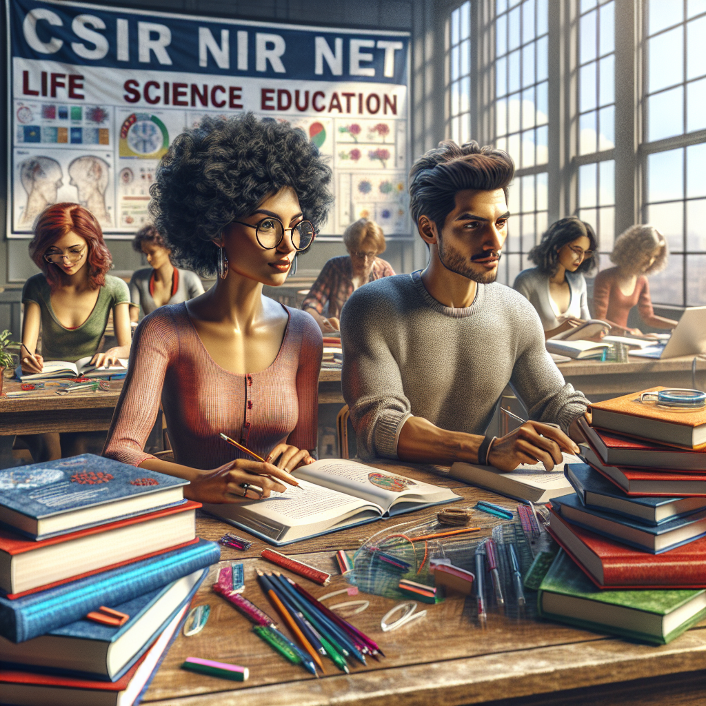 A classroom scene with diverse students studying for CSIR NET Life Science coaching.