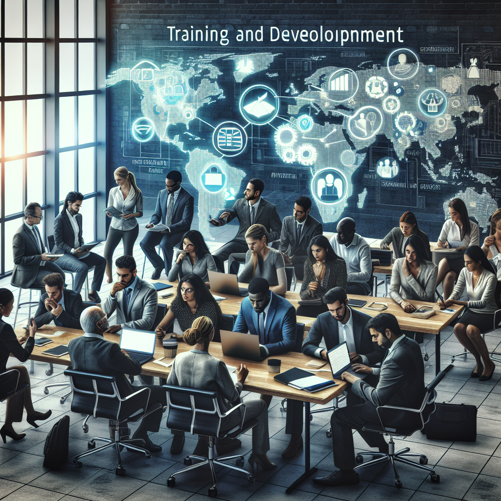 A realistic interpretation of a 'training and development' themed image, highlighting the impact on individuals and groups in a professional setting.