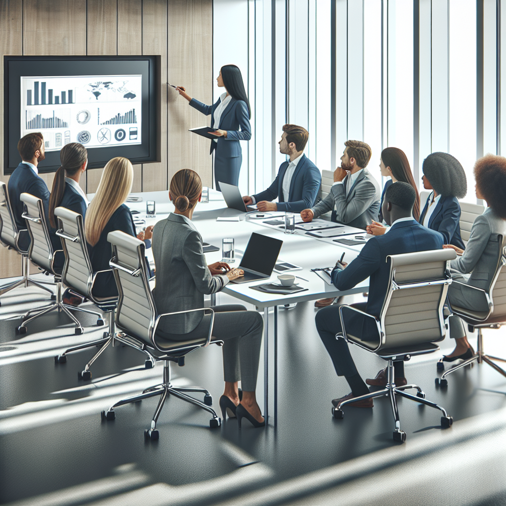 A conference room with a professional training session in progress.