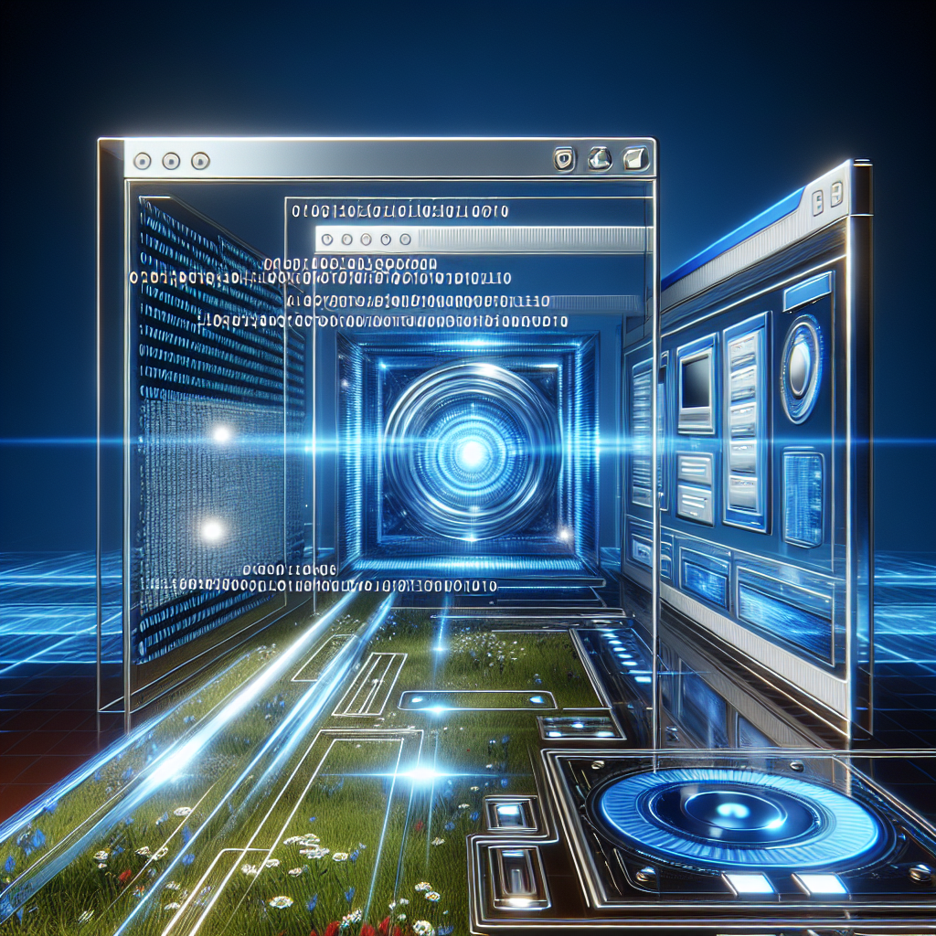 A futuristic web browser interface showcasing WebAssembly technology in a realistic, high-tech design.