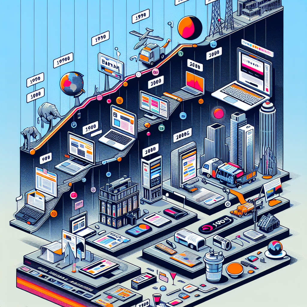The evolution of web design from the 1990s to the present day.