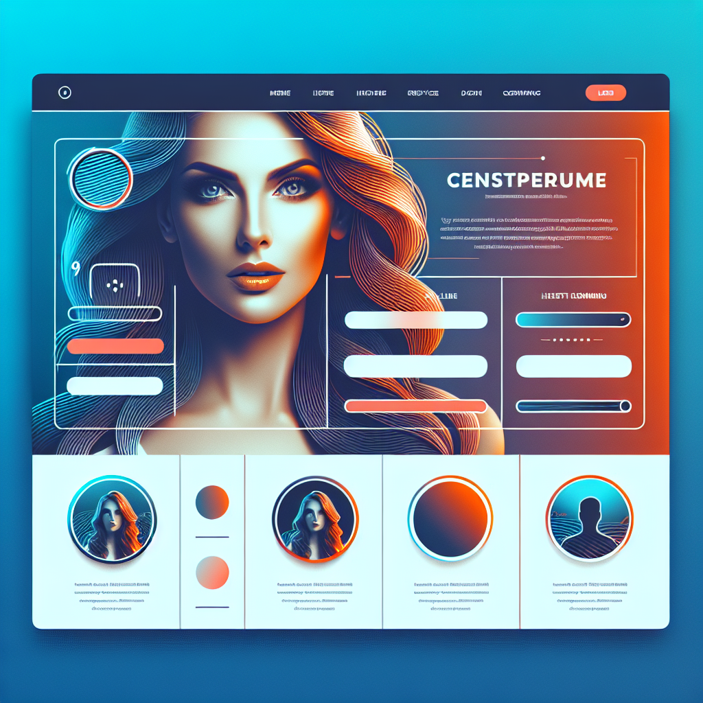 A realistic rendering of a modern, professional website layout similar to the provided example.