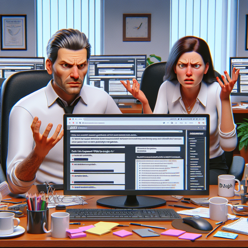 A detailed and realistic depiction of the common pitfalls in DIY web design.