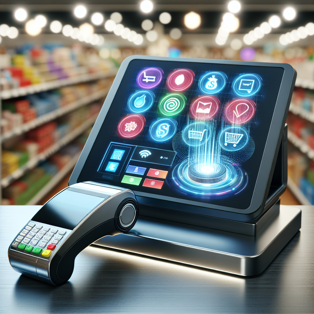 A modern Point of Sale (POS) system in a retail environment.