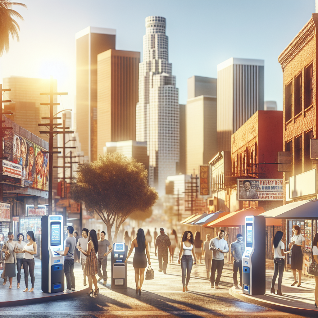 Advanced payment technology in a busy Los Angeles setting