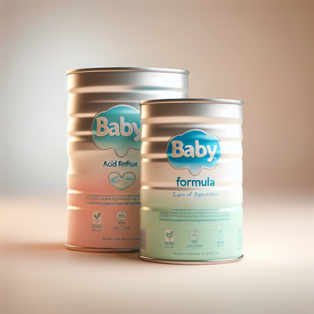 Realistic image of Enfamil AR and Gentlease baby formula cans on a white surface.